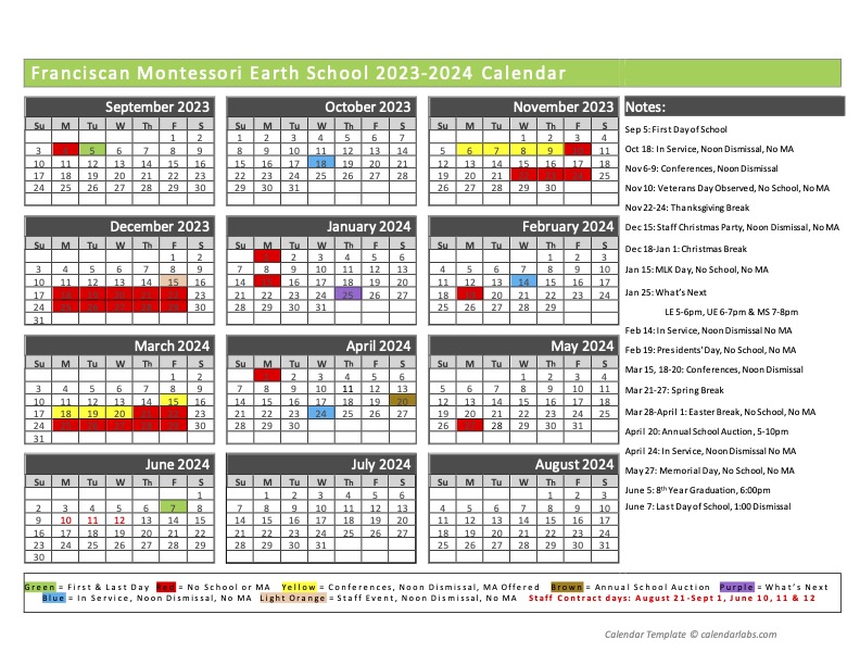 School Calendar 2023-2024 UPDATED